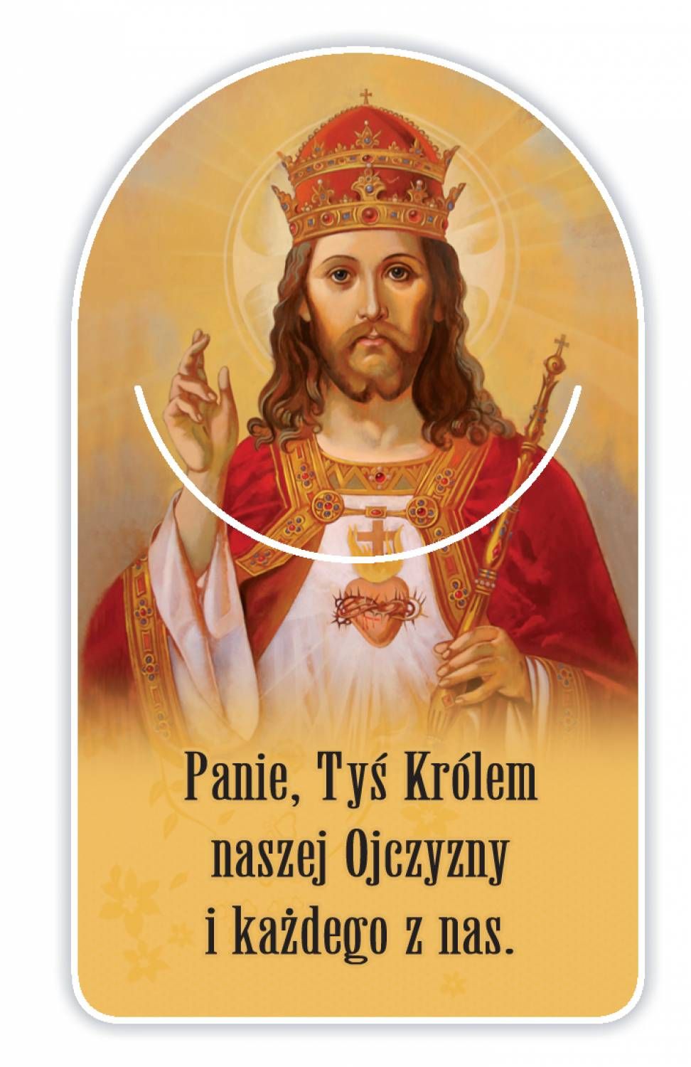 Zakładka papierowa półokrągła - Chrystus Król - Zakładki religijne do książek - Nowość