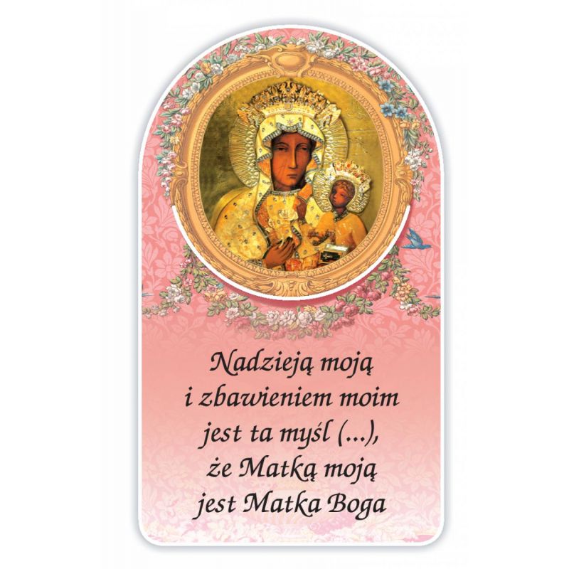 Zakładka papierowa półokrągła - Matka Boża Częstochowska - Zakładki religijne do książek - Zakładka papierowa półokrągła - Matka Boża Częstochowska