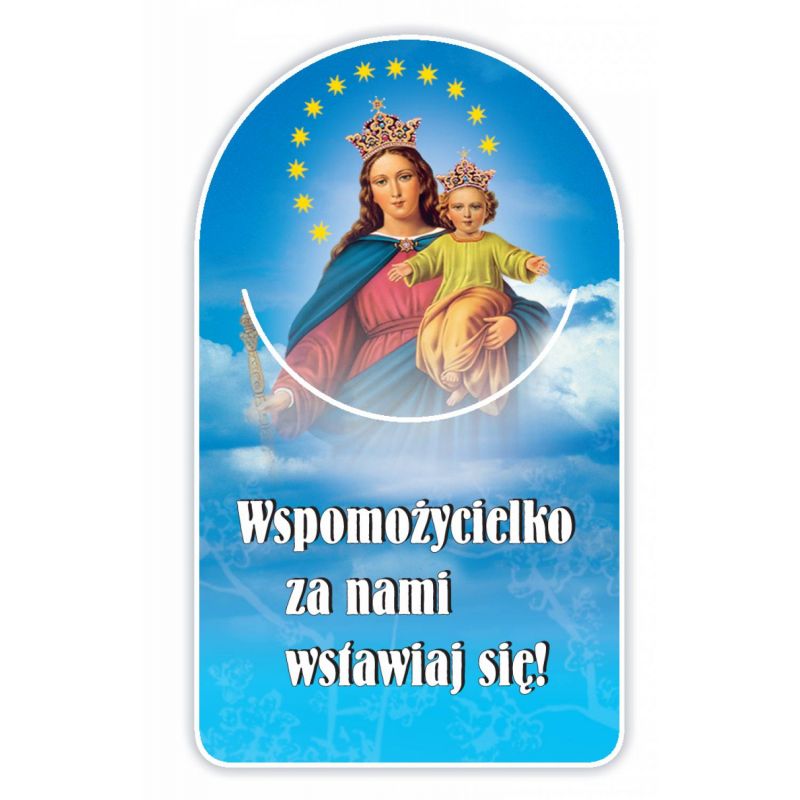 Zakładka papierowa półokrągła - Matka Boża Wspomożycielka - Zakładki religijne do książek - Zakładka papierowa półokrągła - Matka Boża Wspomożycielka