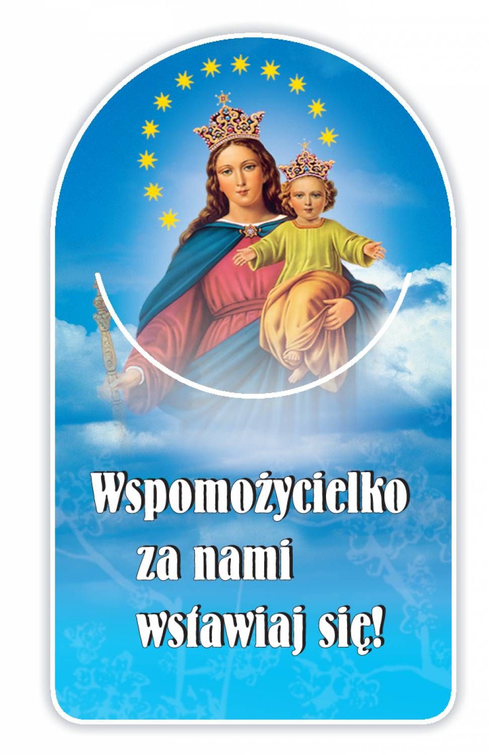 Zakładka papierowa półokrągła - Matka Boża Wspomożycielka - Zakładki religijne do książek - Nowość