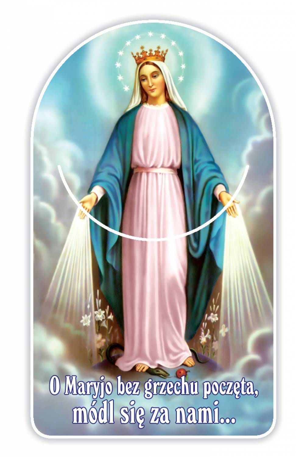 Zakładka papierowa półokrągła - Matka Boża Niepokalana - Zakładki religijne do książek - Nowość