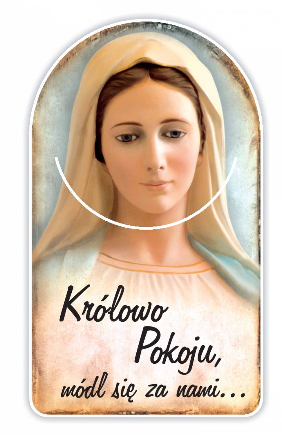 Zakładka papierowa półokrągła - Matka Boża z Medjugorie - Zakładki religijne do książek - Nowość