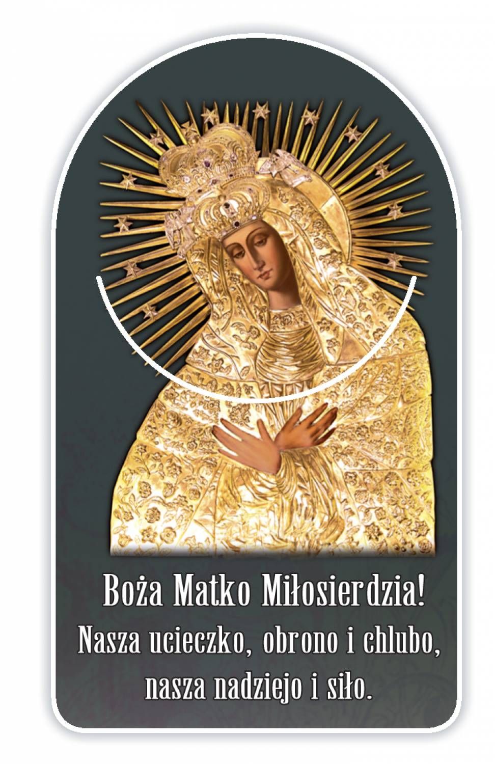 Zakładka papierowa półokrągła - Matka Boża Ostrobramska - Zakładki religijne do książek - Nowość