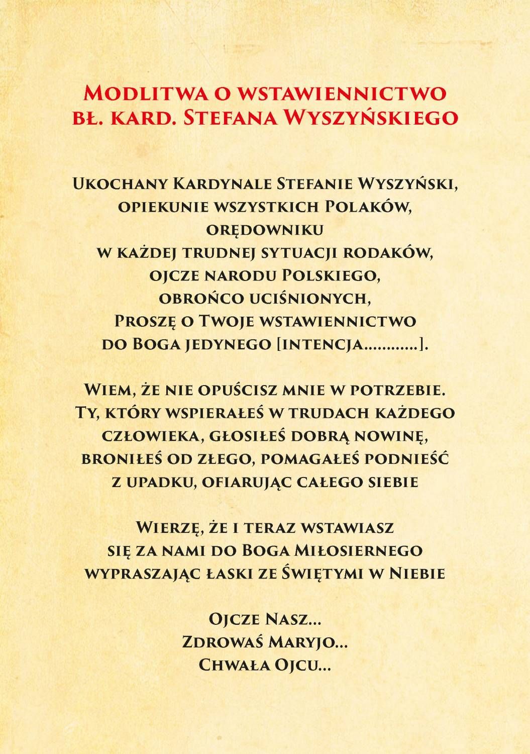 Kardynał Stefan Wyszyński - Ikona dwustronna z modlitwą format A5 (2) - Ikony z  tektury introligatorskiej. - zdjęcie 2 - Kardynał Stefan Wyszyński - Ikona dwustronna z modlitwą format A5 (2)