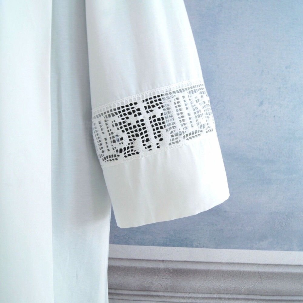 Alba kapłańska z zakładkami + koronka - KOMŻE I ALBY  KAPŁAŃSKIE - zdjęcie 2 - Alba kapłańska z zakładkami + koronka