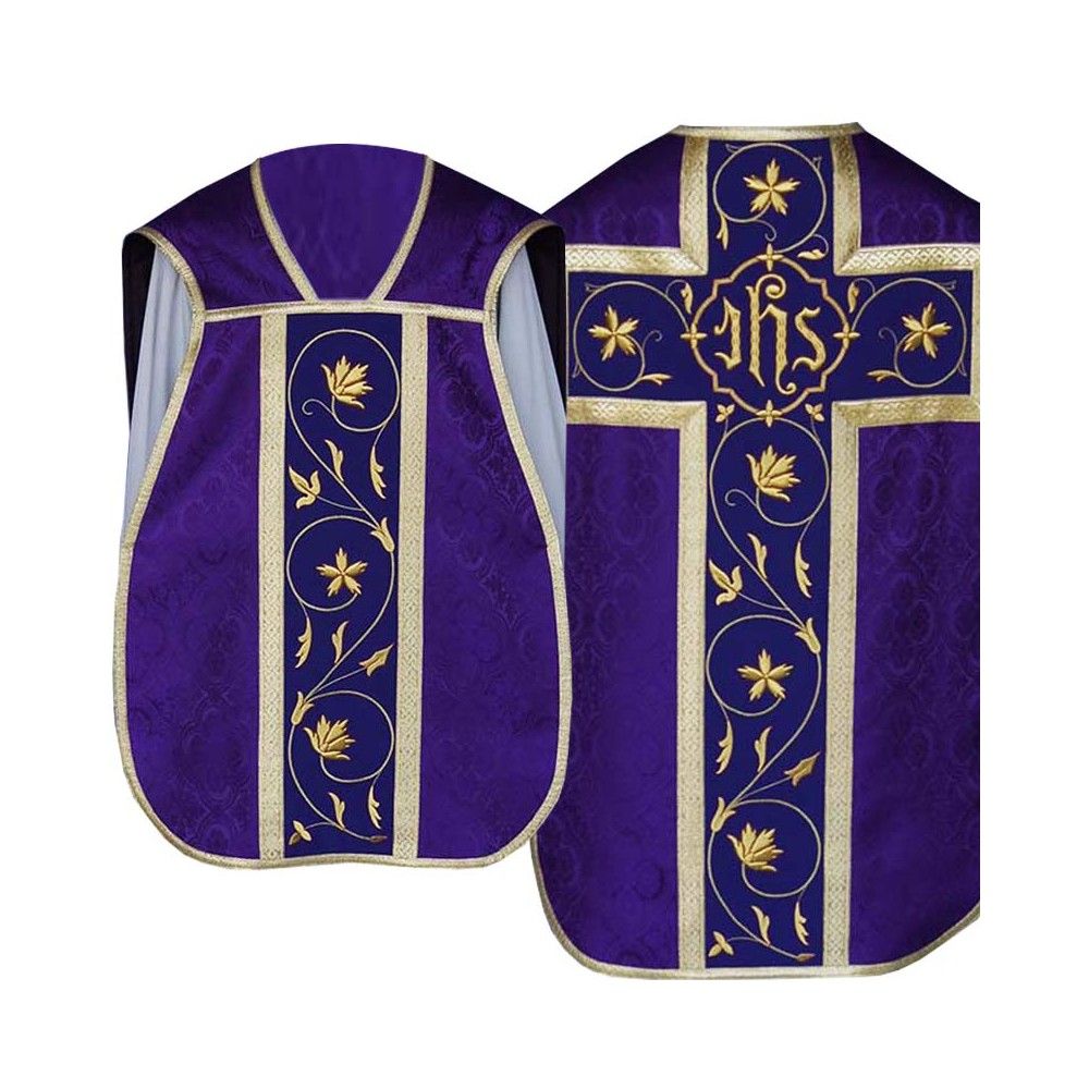 Ornat rzymski IHS - kolory liturgiczne, żakard (34) - Ornaty rzymskie - zdjęcie 5 - Ornat rzymski IHS - kolory liturgiczne, żakard (34)