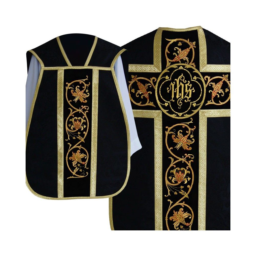 Ornat rzymski IHS - kolory liturgiczne, żakard (35) - Ornaty rzymskie - zdjęcie 6 - Ornat rzymski IHS - kolory liturgiczne, żakard (34)