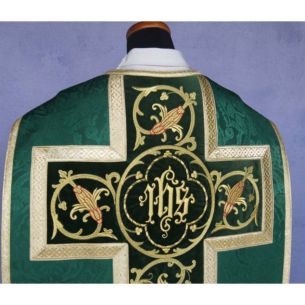 Ornat rzymski IHS - kolory liturgiczne, żakard (35) - Ornaty rzymskie - zdjęcie 8 - Ornat rzymski IHS - kolory liturgiczne, żakard (34)