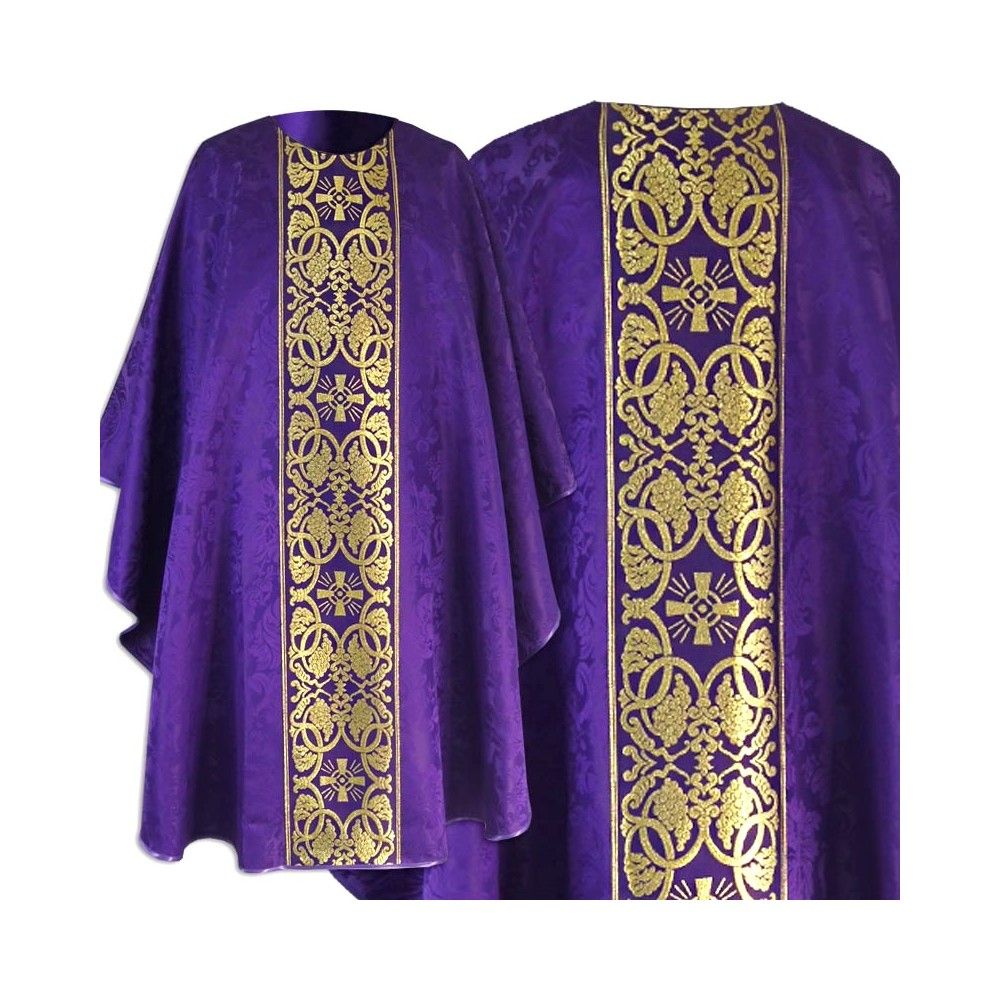 Ornat gotycki kolumny tkane (32) - Ornaty fioletowe - Nowość