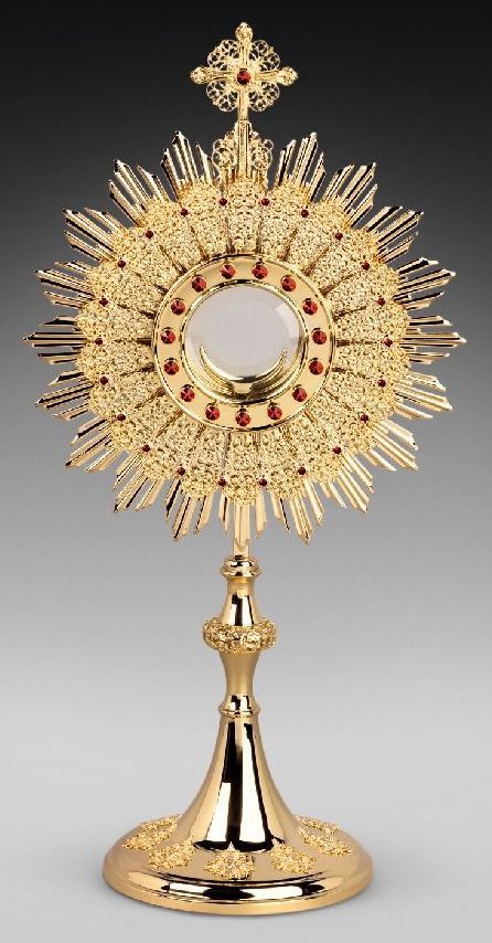 Monstrancja mosiężna, pozłacana - 65 cm (D37) - MONSTRANCJE - Nowość