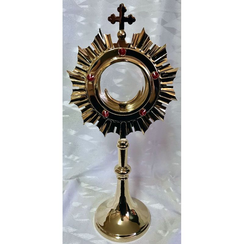 Monstrancja mosiężna, pozłacana - 42 cm (D38) - MONSTRANCJE - Monstrancja mosiężna, pozłacana - 42 cm (D38)