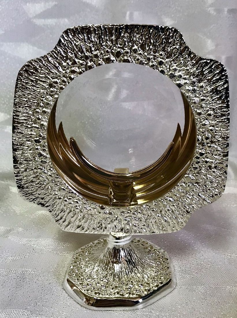 Monstrancja mosiężna, pozłacana - 16 cm (D39) - MONSTRANCJE - Nowość