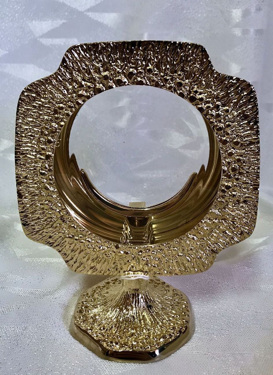 Monstrancja mosiężna, pozłacana - 16 cm (D40) - MONSTRANCJE - Nowość