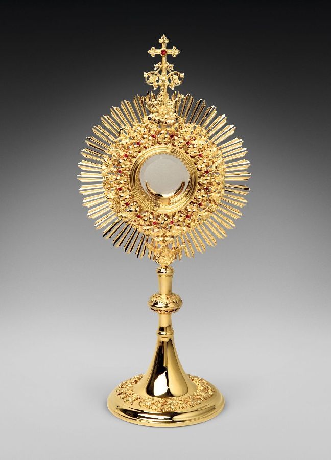 Monstrancja mosiężna, pozłacana - 62 cm (D41) - MONSTRANCJE - Nowość