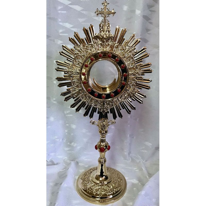 Monstrancja mosiężna, pozłacana - 53 cm (D42) - MONSTRANCJE - Monstrancja mosiężna, pozłacana - 53 cm (D42)