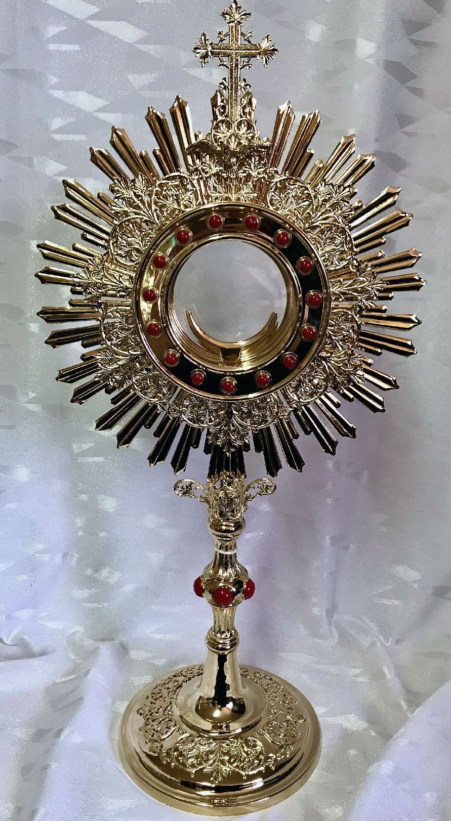 Monstrancja mosiężna, pozłacana - 53 cm (D42) - MONSTRANCJE - Nowość