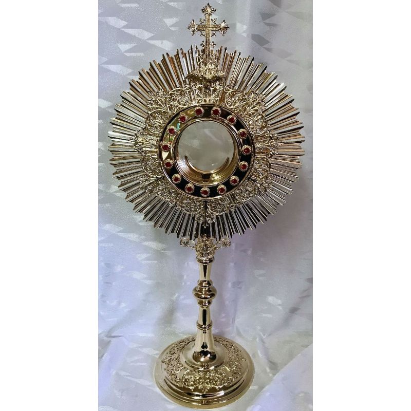 Monstrancja mosiężna, pozłacana - 55 cm (D43) - MONSTRANCJE - Monstrancja mosiężna, pozłacana - 55 cm (D43)