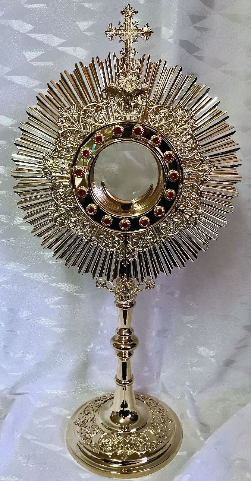 Monstrancja mosiężna, pozłacana - 55 cm (D43) - MONSTRANCJE - Nowość