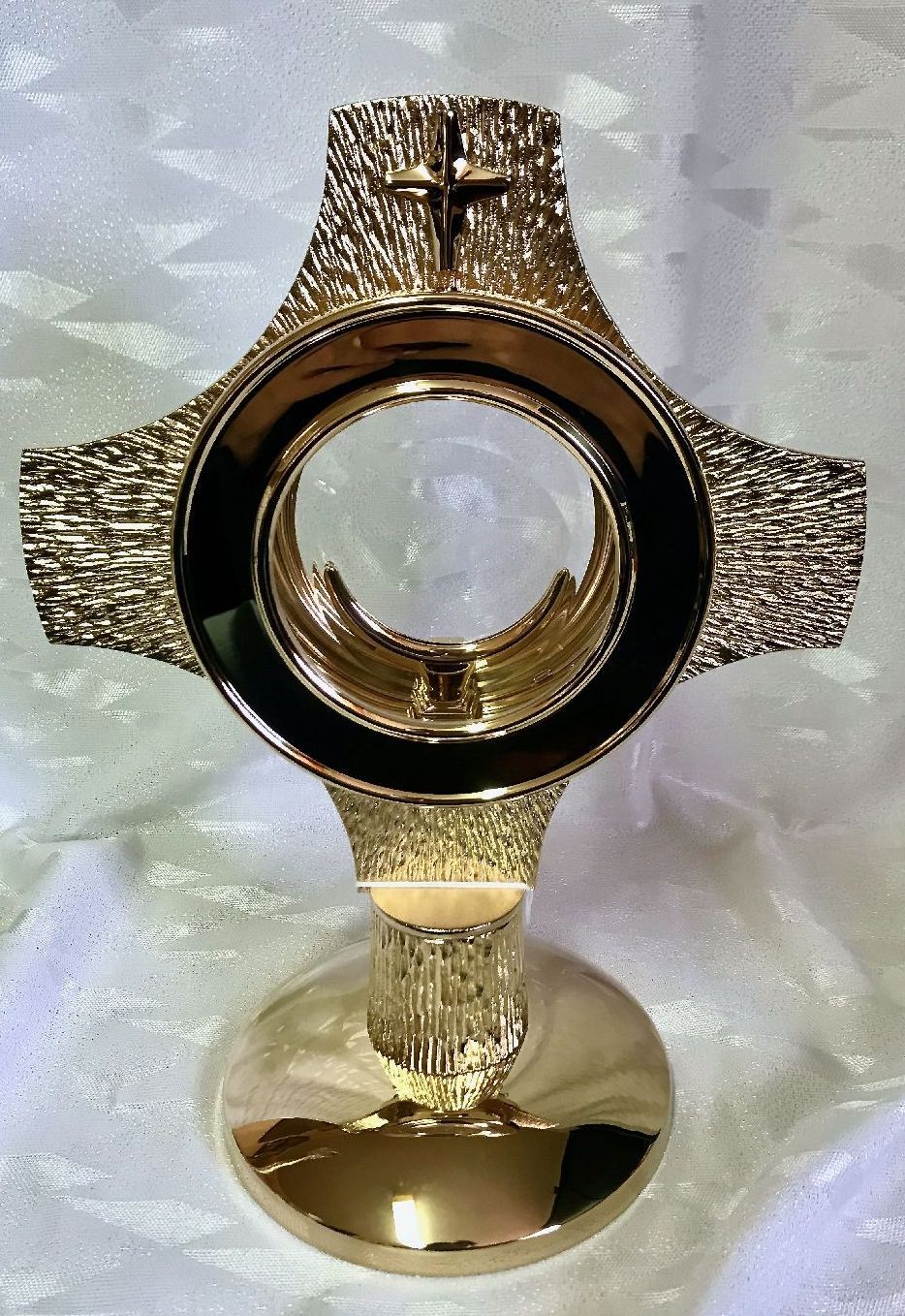 Monstrancja mosiężna, pozłacana - 29 cm (D45) - MONSTRANCJE - Nowość