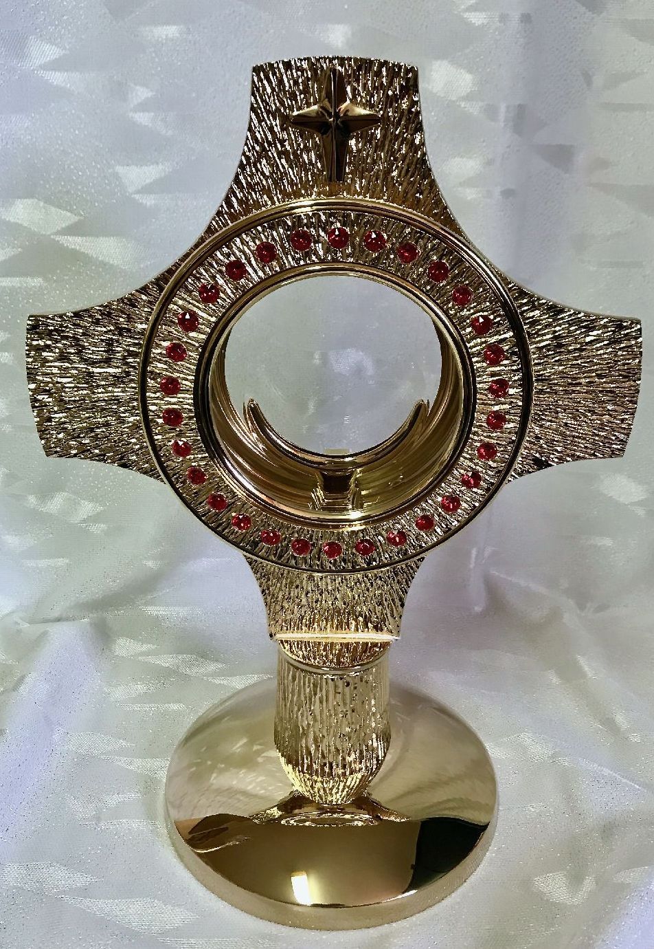 Monstrancja mosiężna, pozłacana - 29 cm (D46) - MONSTRANCJE - Nowość