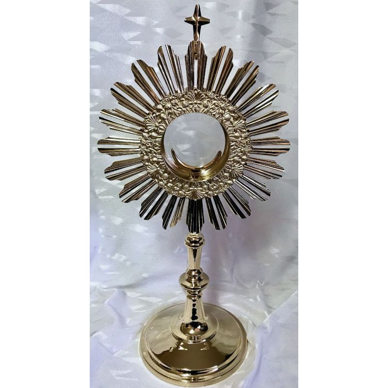 Monstrancja mosiężna, pozłacana - 45 cm (D46) - MONSTRANCJE - Monstrancja mosiężna, pozłacana - 45 cm (D46)