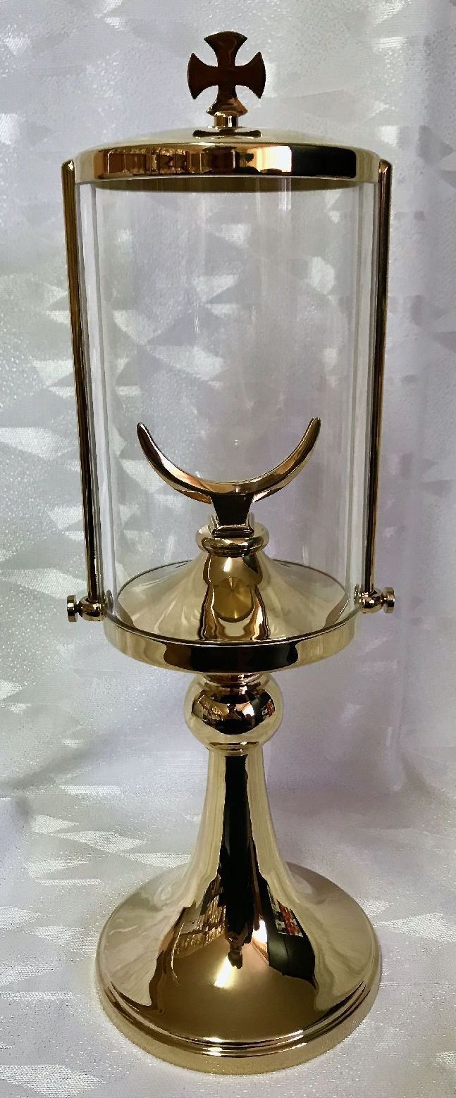 Monstrancja mosiężna, pozłacana - 36 cm (D48) - MONSTRANCJE - Nowość