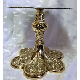 Podstawa, tron pod monstrancję, mosiężny, pozłacany 22 cm (1D) - TRON POD MONSTRANCJĘ