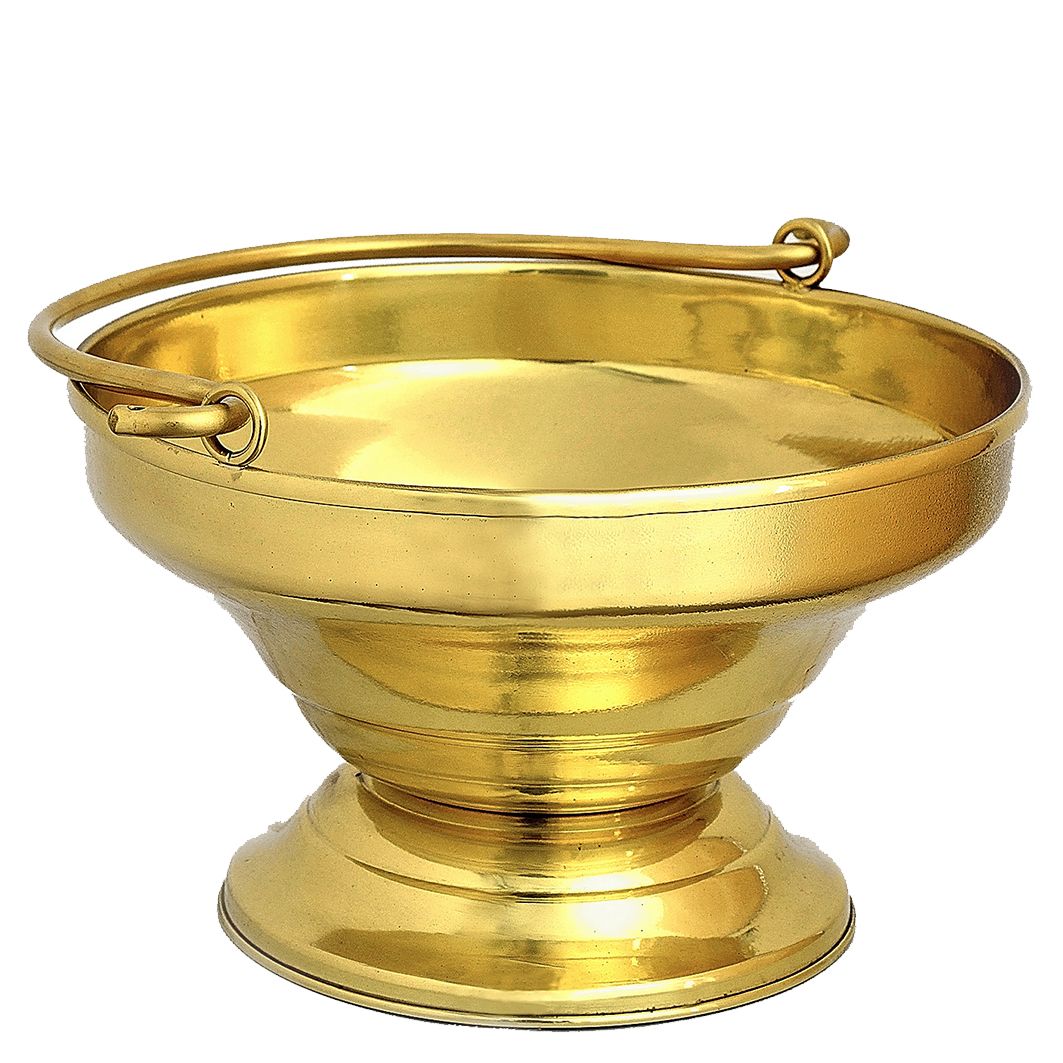 Kociołek na wodę święconą mosiężny 13 cm (A1) - KOCIOŁKI NA WODĘ ŚWIĘCONĄ - Nowość