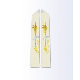 Stuła ecru z motywem eucharystycznym - EUCHARYSTYCZNE