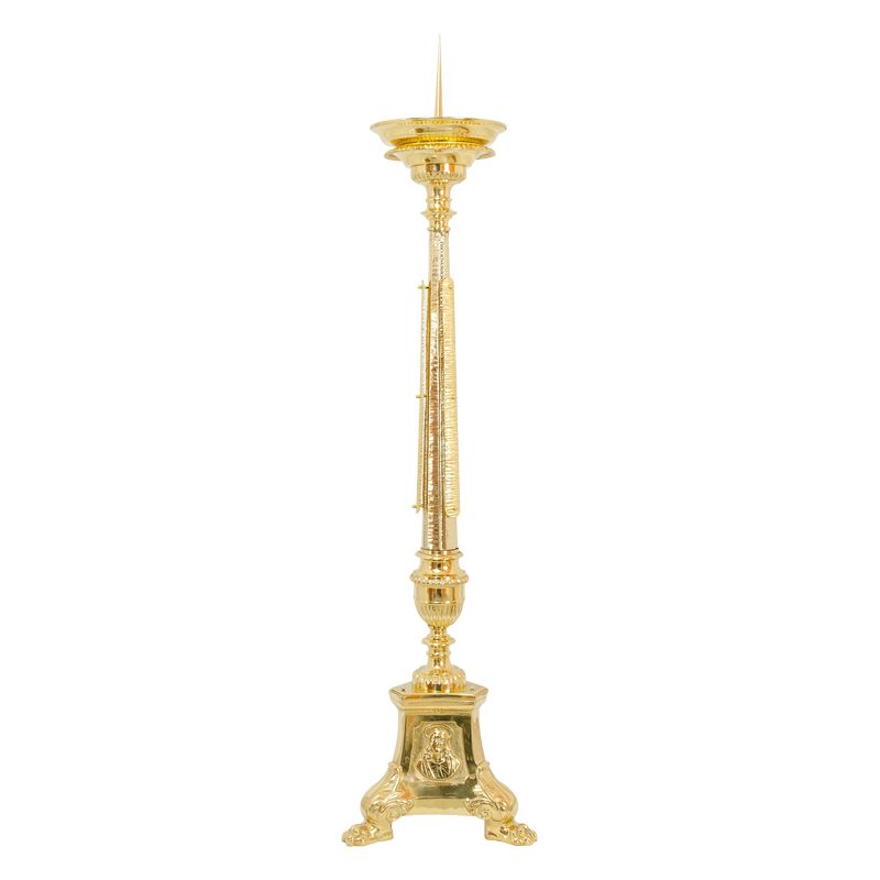 Lichtarz mosiężny bogato zdobiony - 100 cm - ŚWIECZNIKI / LICHTARZE - Lichtarz mosiężny bogato zdobiony - 100 cm