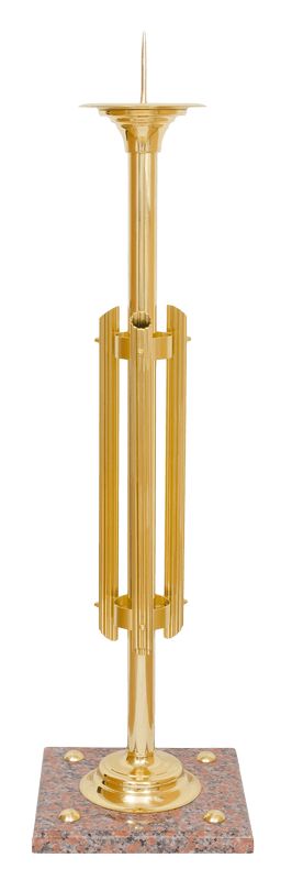 Lichtarz pod paschał mosiężny, złocony - 110 cm - ŚWIECZNIKI / LICHTARZE - Nowość