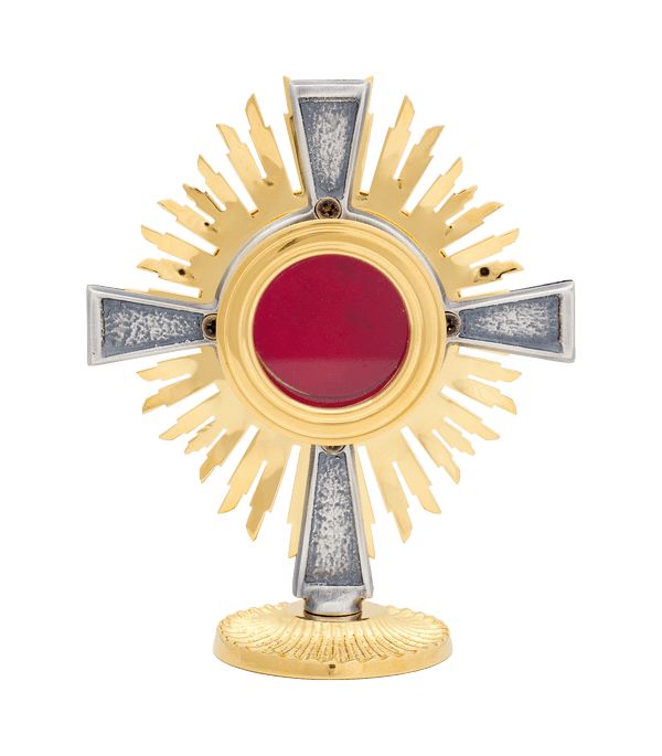 Relikwiarz mosiężny, pozłacany - 13 cm - RELIKWIARZE - Nowość