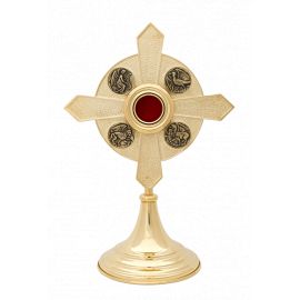 Relikwiarz mosiężny, pozłacany - 32 cm - RELIKWIARZE