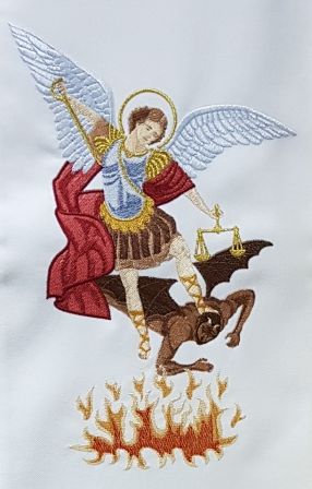 Stuła haftowana - Michał Archanioł (41) - Z POSTACIAMI - zdjęcie 2 - Stuła haftowana - Michał Archanioł (41)