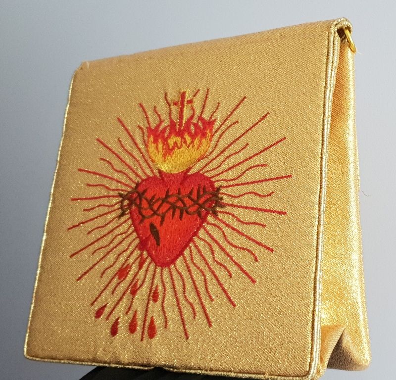 Bursa do chorych haftowana - Serce Pana Jezusa (34) - BURSY, ZESTAWY DO CHORYCH - Nowość