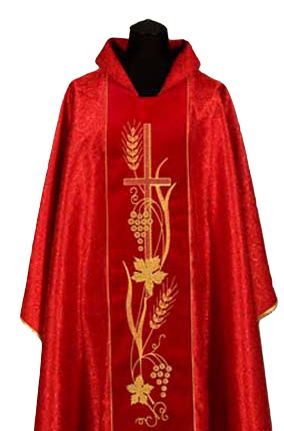 Ornat z adamaszku, pas aksamit (08A) - Ornaty czerwone - Nowość