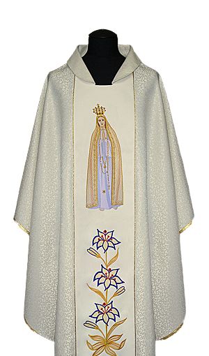 Ornat haftowany MB Fatimska - Ornaty Maryjne - zdjęcie 2 - Ornat haftowany MB Fatimska