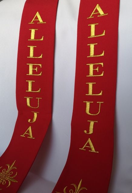 Stuła Alleluja na krzyż - wielkanocna 70 cm - Stuła na krzyż Alleluja - zdjęcie 2 - Stuła Alleluja na krzyż - wielkanocna 70 cm