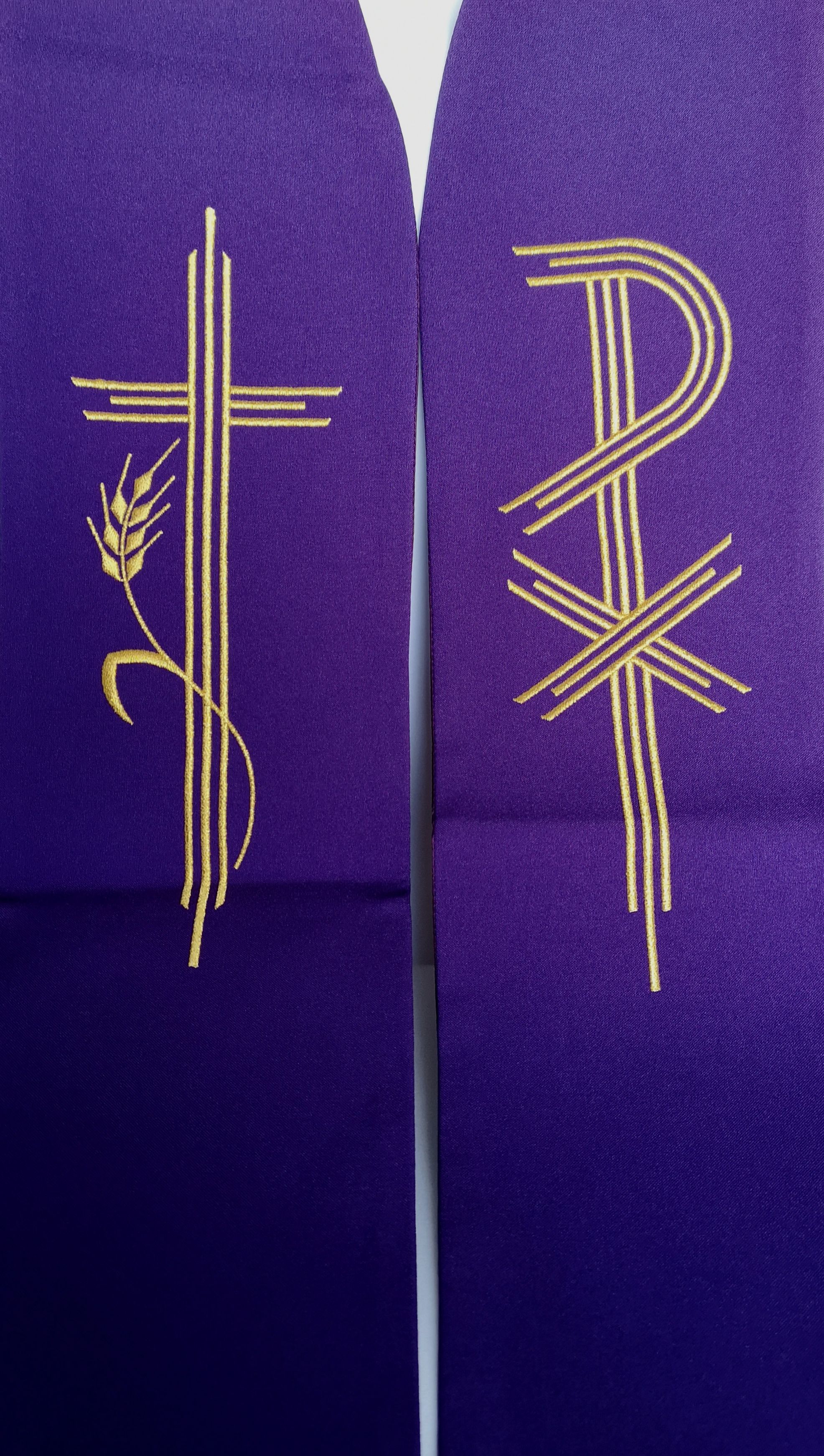 Stuła haftowana wielkopostna, fioletowa - PX (2) - STUŁY NA WIELKI POST - Nowość