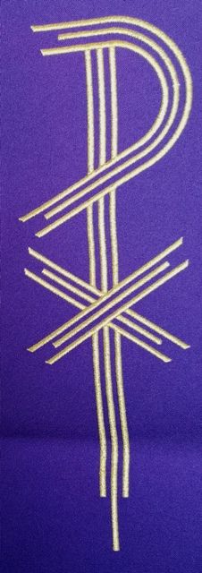 Stuła haftowana wielkopostna, fioletowa - PX (2) - STUŁY NA WIELKI POST - zdjęcie 3 - Stuła haftowana wielkopostna, fioletowa - PX (2)