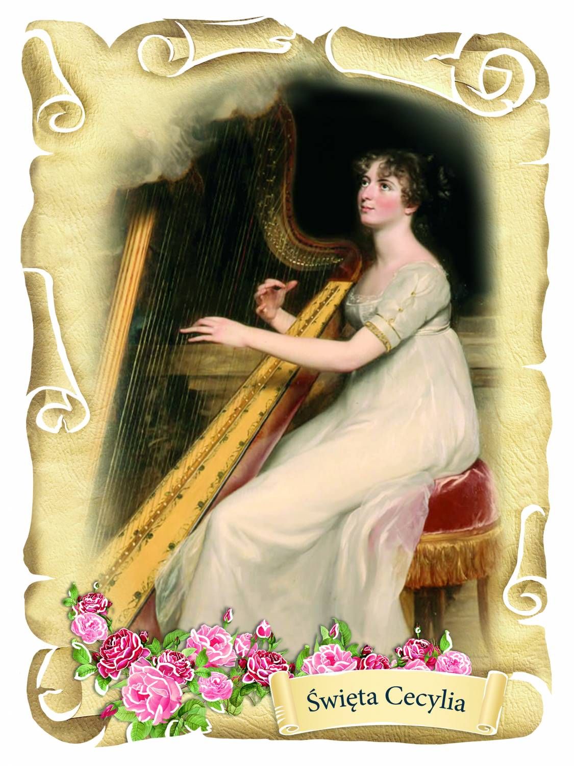 Magnes Święta Cecylia - MAGNESY RELIGIJNE - Nowość