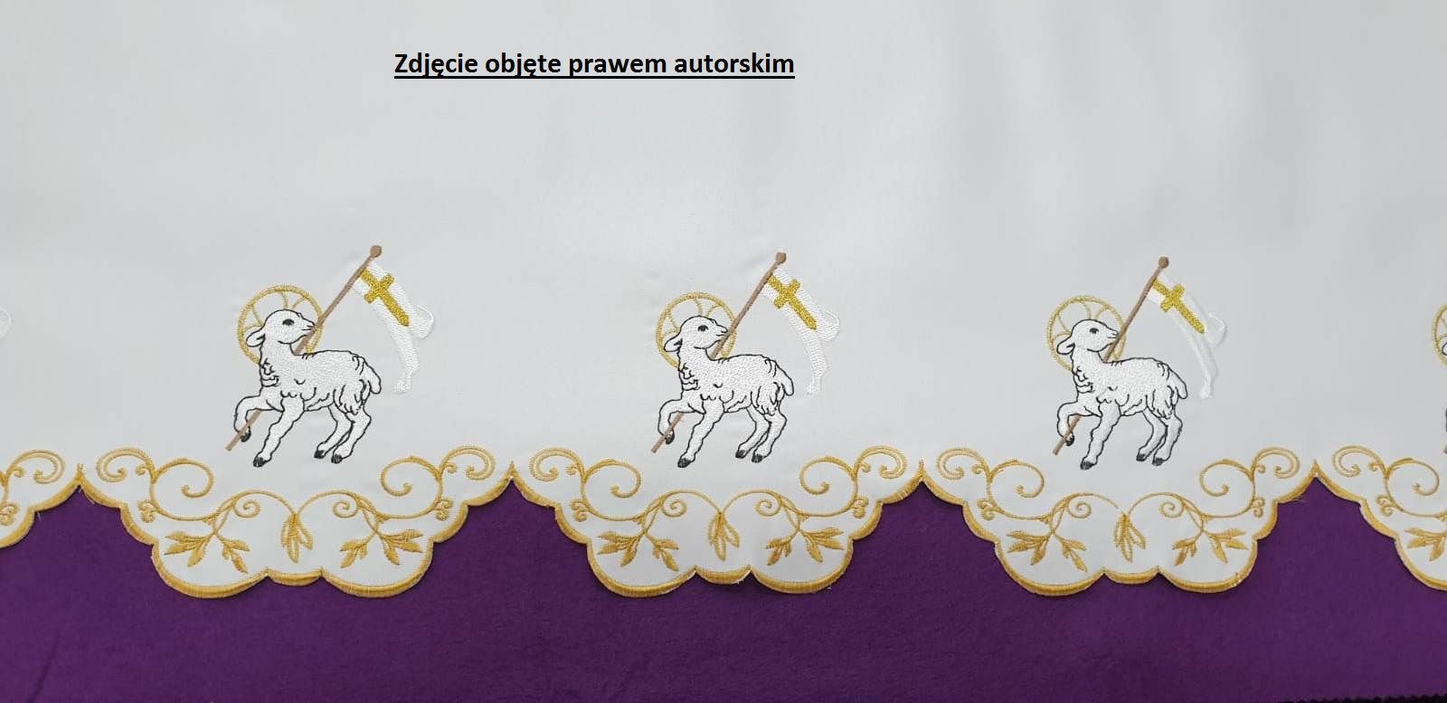 Obrus ołtarzowy wielkanocny - wzór eucharystyczny Baranek (226) - OBRUSY OŁTARZOWE - Nowość