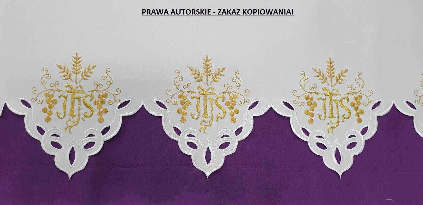 Obrus ołtarzowy - wzór eucharystyczny IHS  (229) - OBRUSY WIELKANOCNE - Nowość
