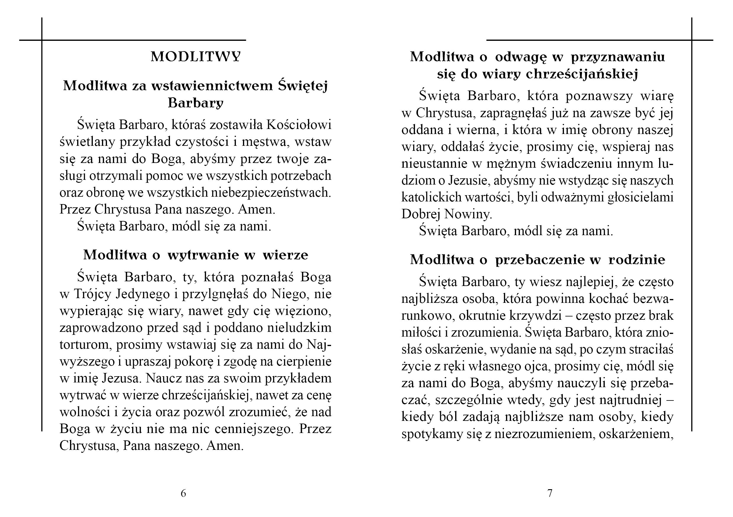 Módlmy się... Do Świętej Barbary - MODLITEWNIKI - zdjęcie 2 - Módlmy się... Do Świętej Barbary