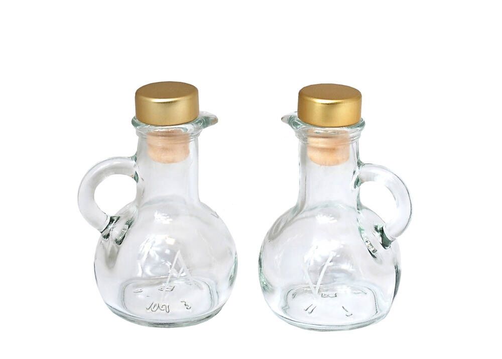 Komplet ampułek, złoty korek - szkło hartowane - wino/woda - AMPUŁKI I TACKI MSZALNE - Nowość