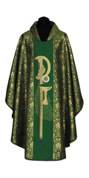 Ornat zielony + złoty ornament (51A) - Ornaty zielone - Nowość