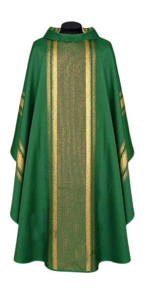 Ornat tkanina lejąca złoto zielona (44A) - Ornaty zielone - Nowość