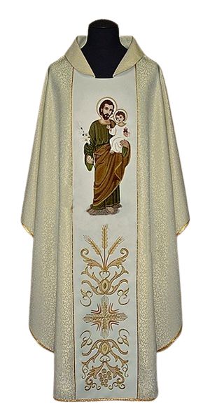 Ornat haftowany z wizerunkiem Świętego Józefa (10) - Ornaty z wizerunkiem świętych - zdjęcie 2 - Ornat haftowany z wizerunkiem Świętego Józefa (10)