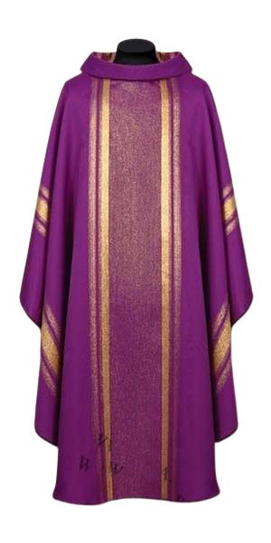 Ornat tkanina lejąca złoto fioletowa (46A) - Ornaty fioletowe - Nowość