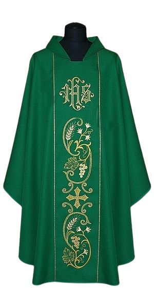 Ornat bogato haftowany (782) - Ornaty zielone - Nowość